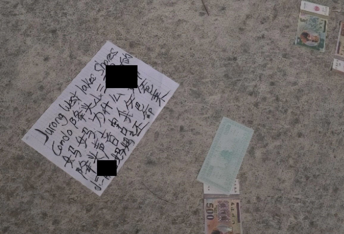 Notes accusing alleged homewrecker scattered with joss paper at Jurong HDB block